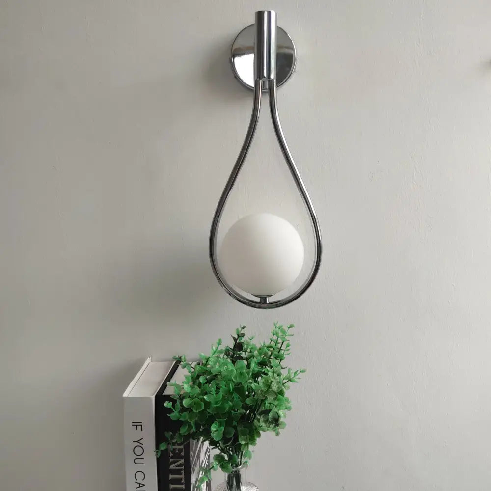 Modern gold teardrop nordic wall lamp bedroom glass sconce