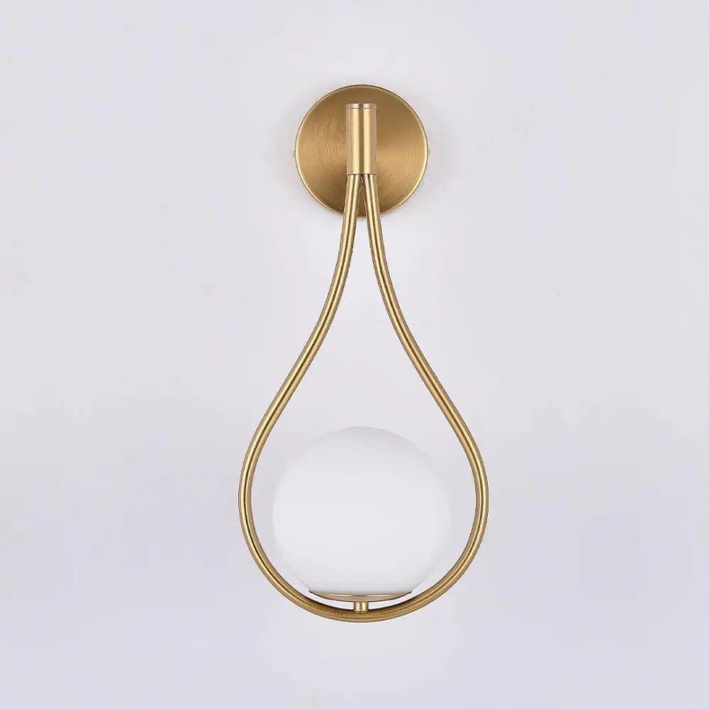 Modern gold teardrop nordic wall lamp bedroom glass sconce