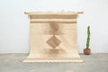 Beige & tan moroccan handmade azilal rug living room woven decor