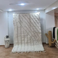 Authentic moroccan beni handwoven cream rug bedroom decor