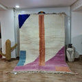 Handmade beni ouarain colorful wool rug bedroom decor