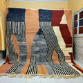 Beni ouarain navy & terracotta moroccan handmade rug bedroom decor
