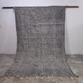 Handmade gray & black moroccan custom hanbel rug living room decor