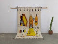 Handmade traditional moroccan azilal rug – cream living room decor