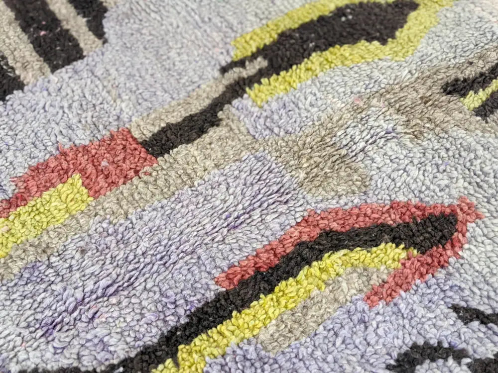 Vibrant abstract moroccan handmade wool rug living room wall decor
