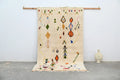 Beige geometric moroccan handmade azilal rug bedroom decor