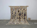 Beige geometric moroccan handmade azilal rug bedroom decor
