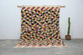 Traditional azilal rug multicolor geometric bedroom carpet