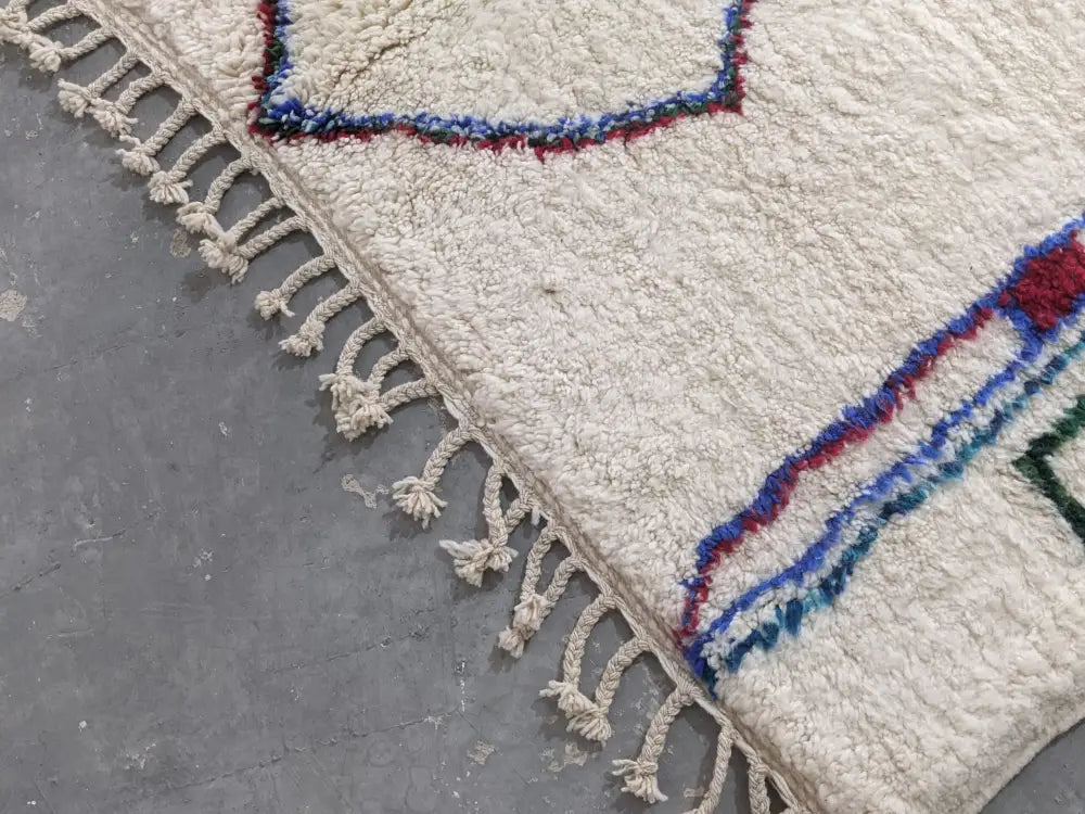 Handmade traditional moroccan azilal rug living room wool decor