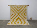 Handmade moroccan azilal rug cream & yellow living room decor