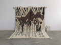 Beige & brown moroccan handmade azilal rug living room decor