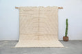 Handmade cream beni ouarain rug geometric living room decor