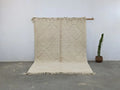 Cream geometric beni ouarain rug bedroom moroccan handmade carpet