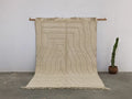 Traditional beige beni ouarain rug living room moroccan handmade decor