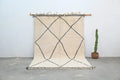 Handmade beni ouarain rug cream & black living room carpet