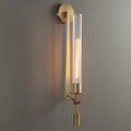 Modern gold wall sconce bedroom clear glass cylinder light