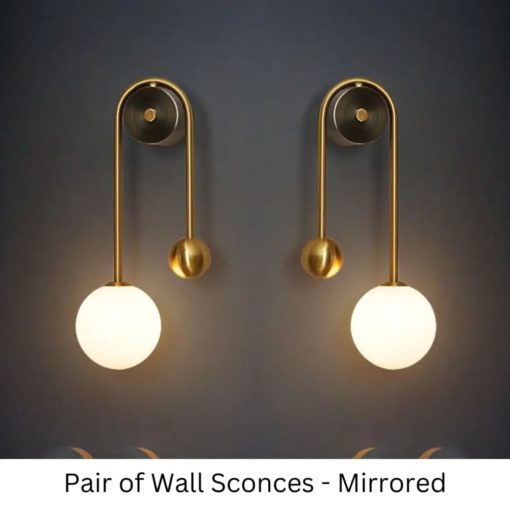 Minimalist moroccan gold wall sconces with frosted glass for bedroom