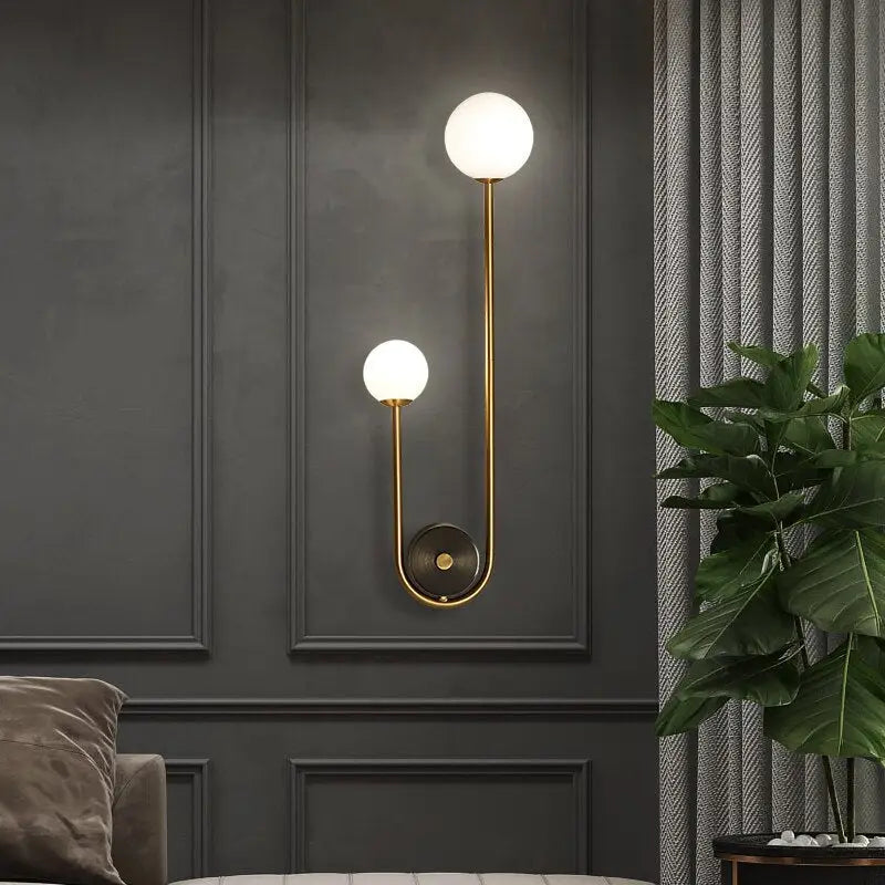 Minimalist moroccan gold wall sconces with frosted glass for bedroom