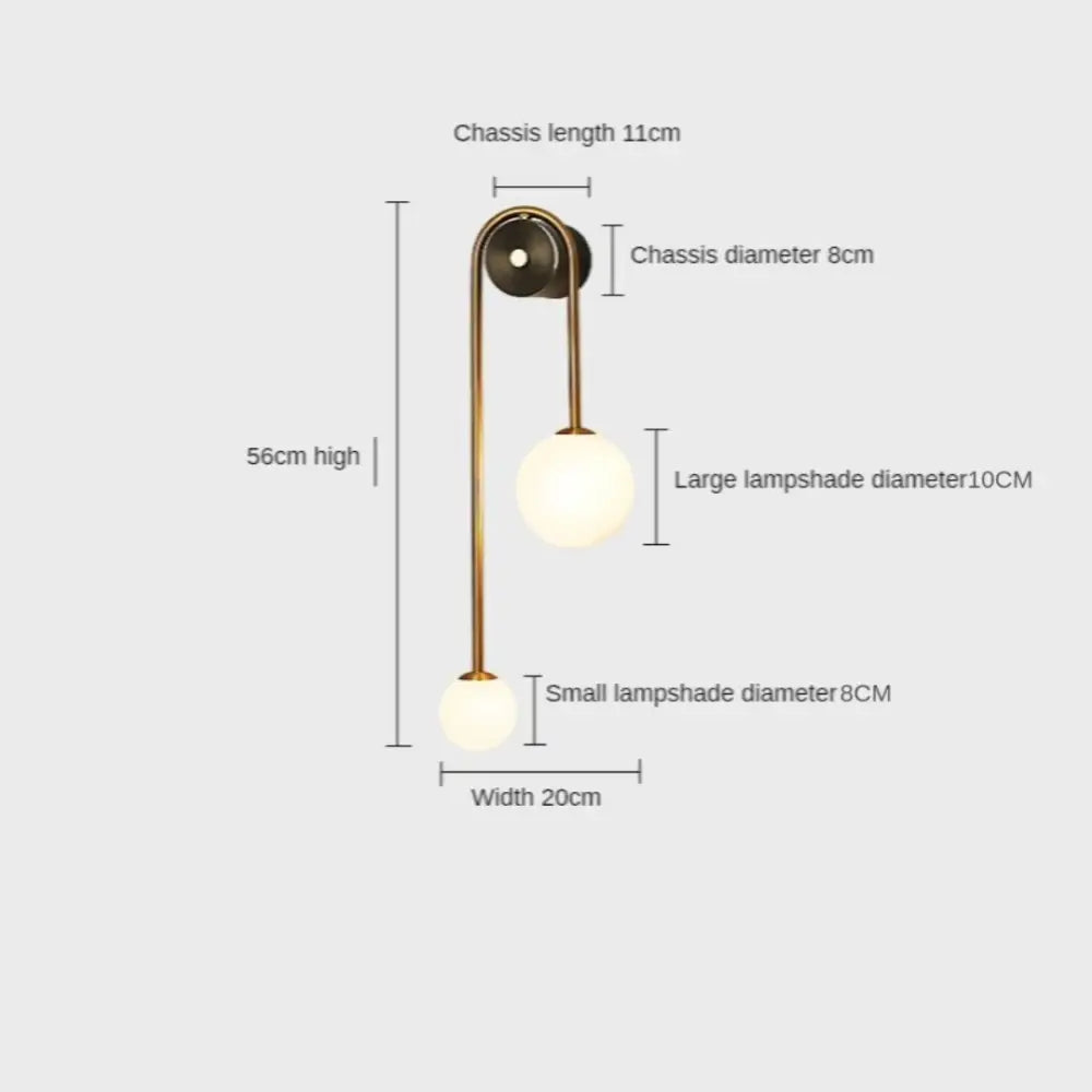 Minimalist moroccan gold wall sconces with frosted glass for bedroom