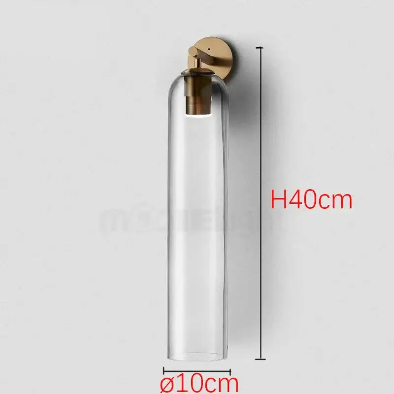 Modern smoked & frosted glass wall sconce bedroom sleek glass light