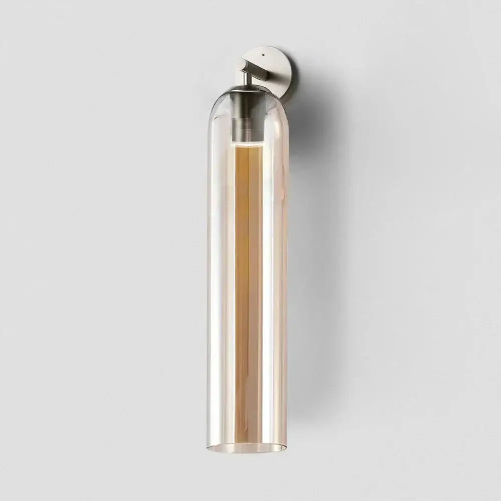 Modern smoked & frosted glass wall sconce bedroom sleek glass light