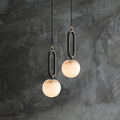 Minimalist black & white natural marble pendant light dining room