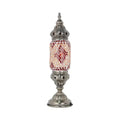 Mediterranean red & white mosaic nickel finish table lamp bedroom
