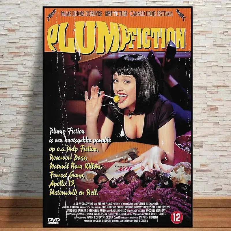 Pulp fiction canvas wall art grid set for living room decor