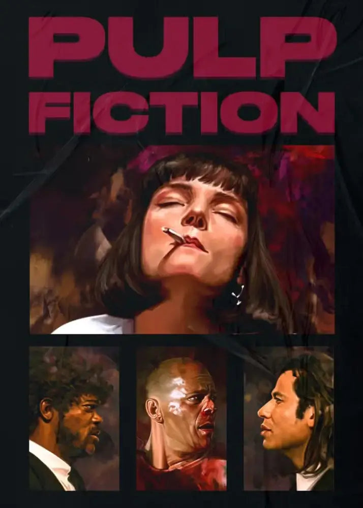 Pulp fiction canvas wall art grid set for living room decor