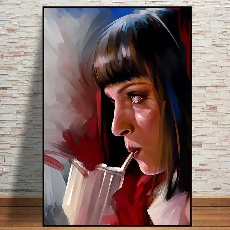 Pulp fiction canvas wall art grid set for living room decor