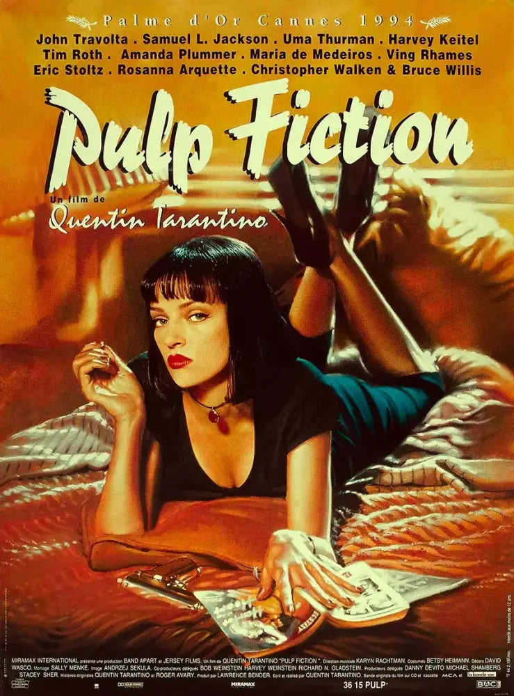 Pulp fiction canvas wall art grid set for living room decor