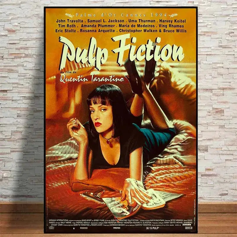 Pulp fiction canvas wall art grid set for living room decor