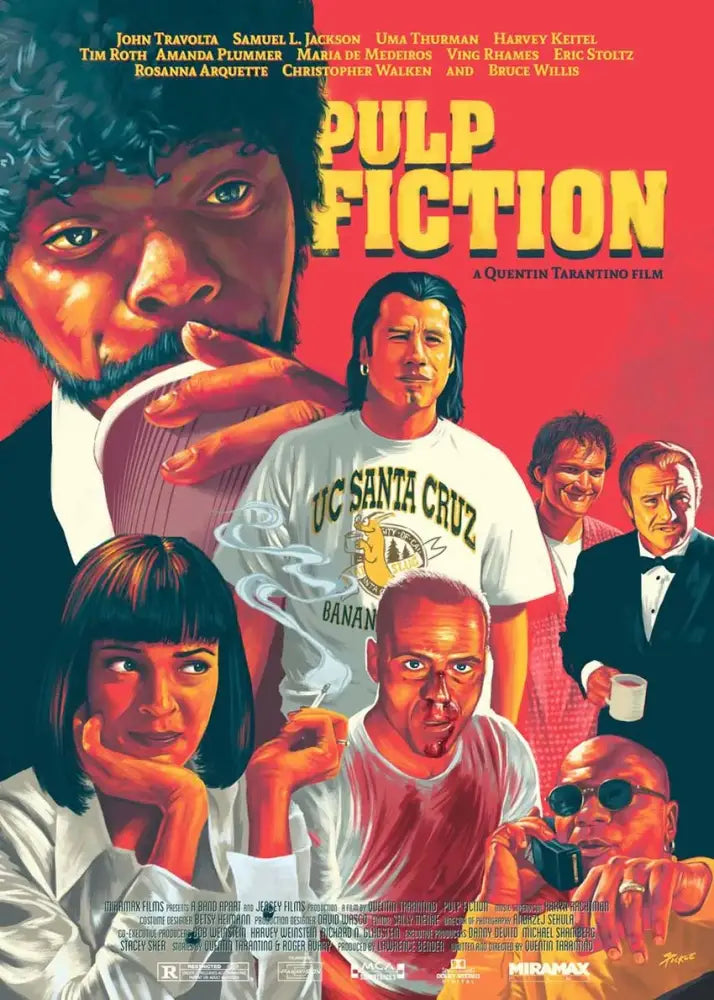 Pulp fiction canvas wall art grid set for living room decor
