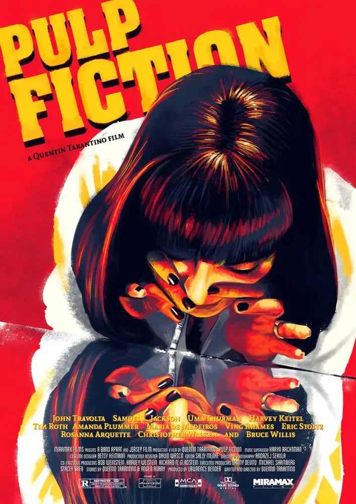 Pulp fiction canvas wall art grid set for living room decor