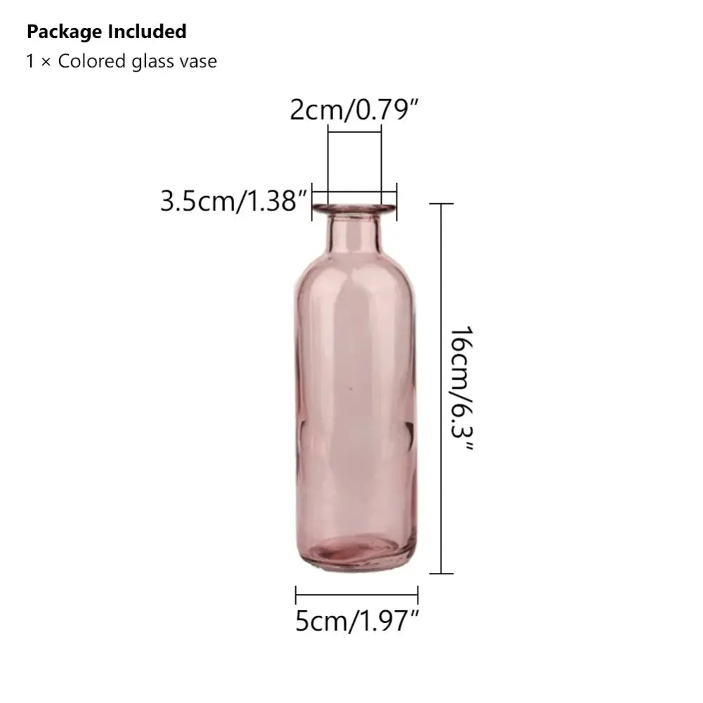 Ornate ribbed multicolor glass vase set living room flower pot