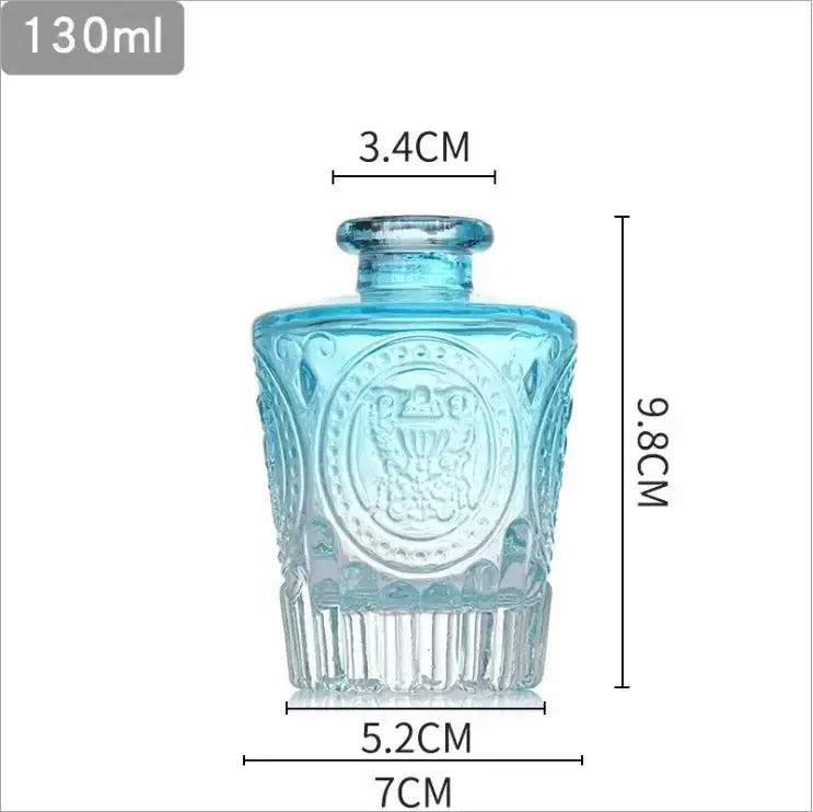 Ornate ribbed multicolor glass vase set living room flower pot