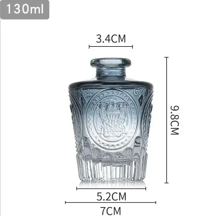 Ornate ribbed multicolor glass vase set living room flower pot