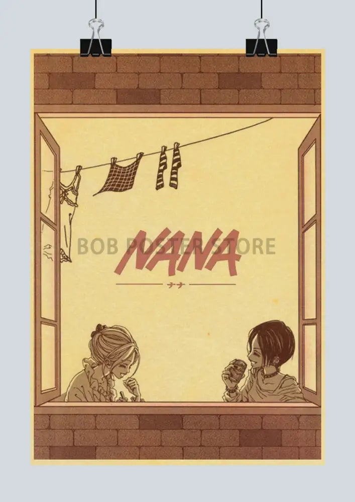 Retro nana anime kraft paper poster set bedroom wall decor