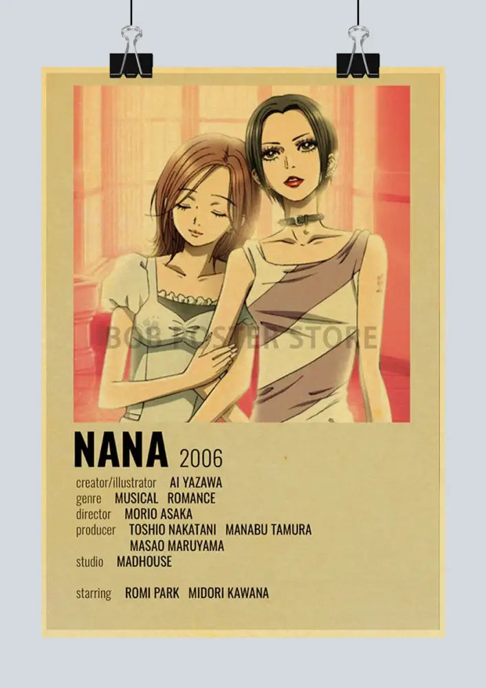 Vintage nana anime kraft paper poster bedroom retro art print