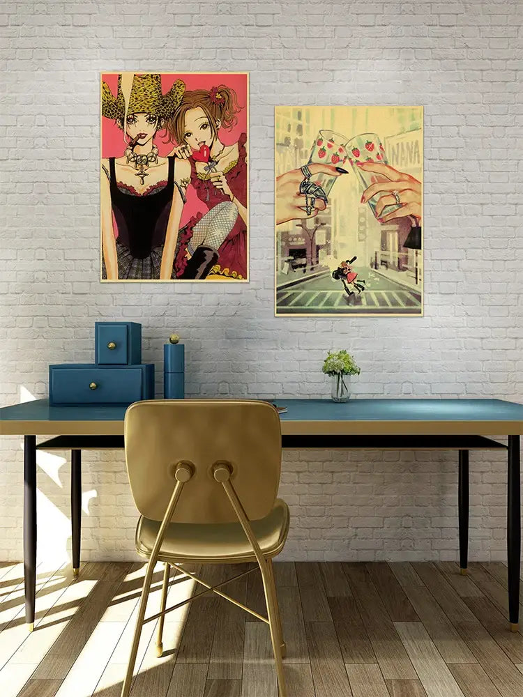 Vintage nana anime kraft paper poster bedroom retro art print