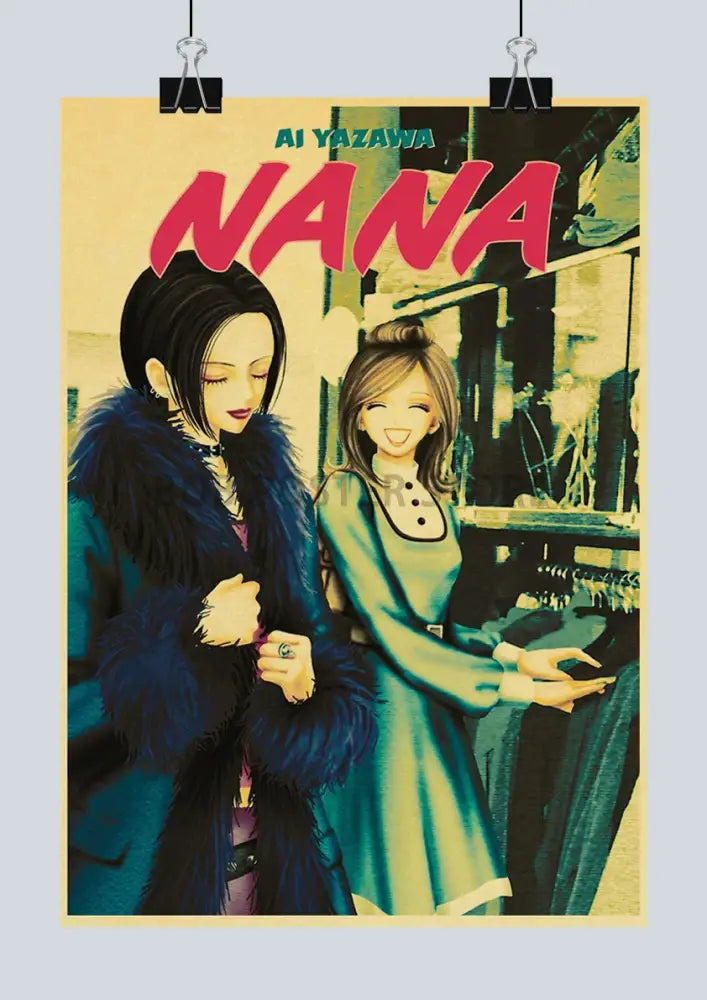Nostalgic orange & red nana anime kraft poster bedroom cafe decor