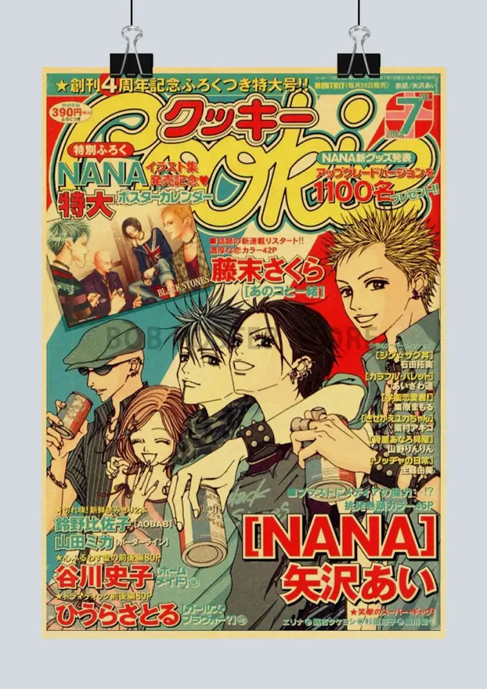Retro sepia nana anime poster set bedroom wall decor