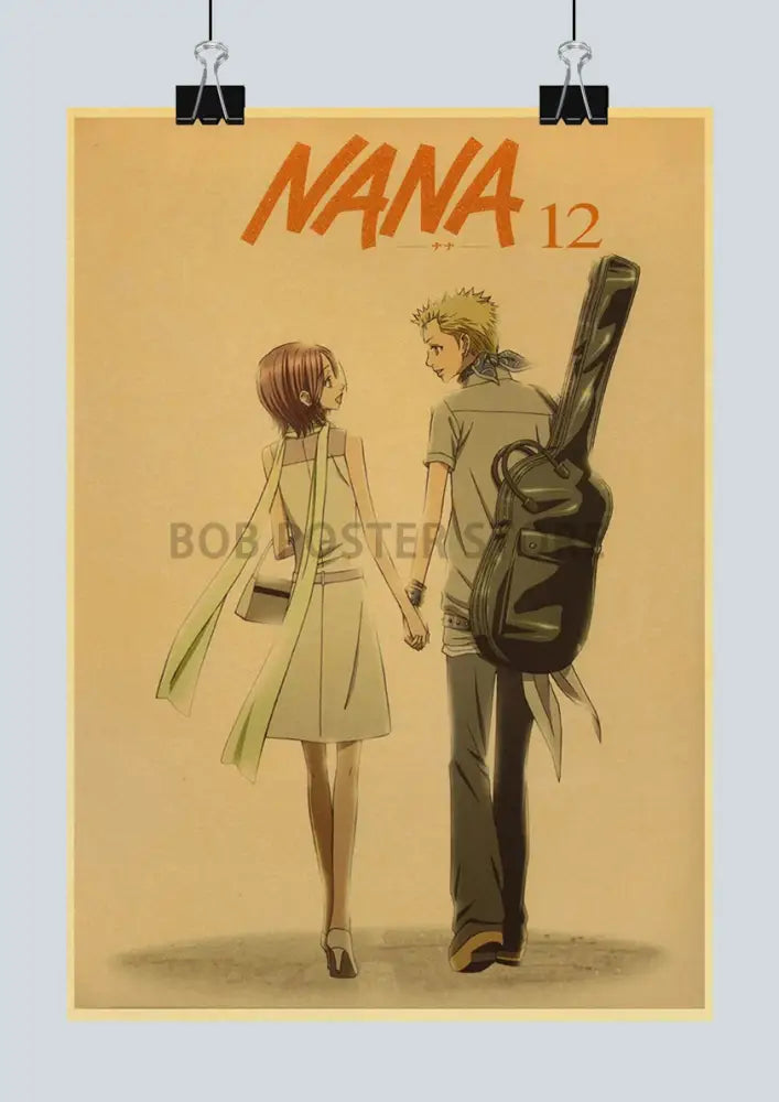 Retro orange japan anime nana poster set bedroom wall decor