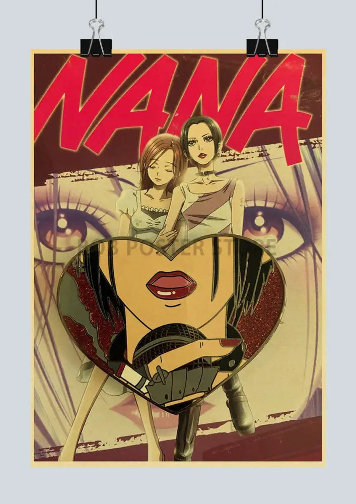Retro kraft paper nana anime poster bedroom wall decor