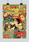 Retro nana manga poster yellow & red kraft paper bedroom wall art