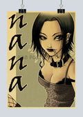 Retro kraft paper anime poster bedroom wall art decor