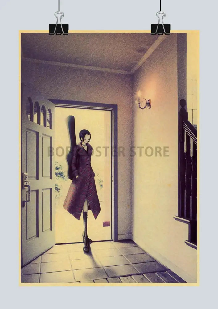 Retro nana anime kraft paper sticker bedroom wall art