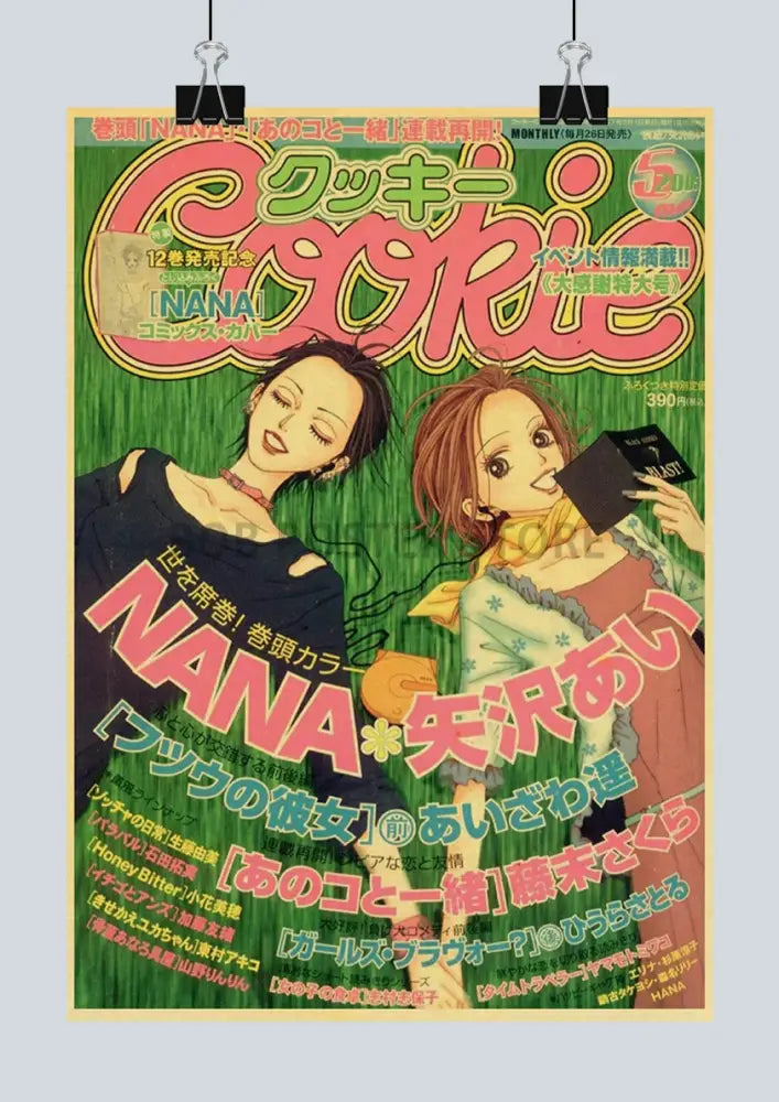 Nana anime retro poster set bedroom vintage wall art