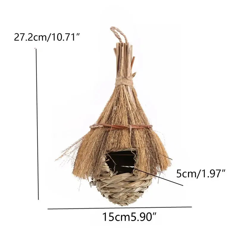 Handwoven natural grass parrot nest outdoor garden bird cage