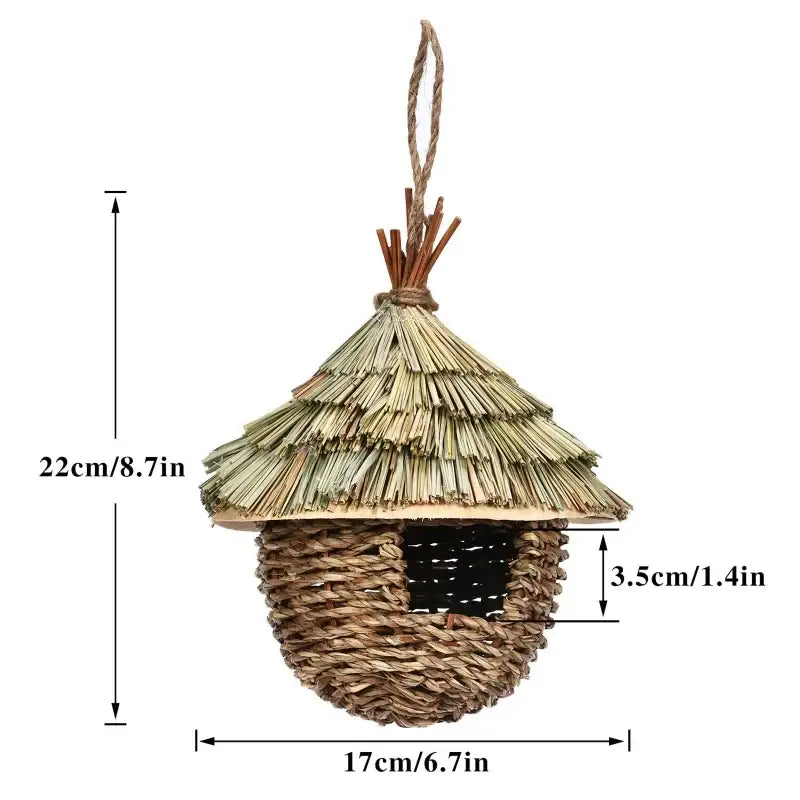 Handwoven natural grass parrot nest outdoor garden bird cage